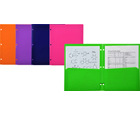 FUN-COLOR™ 
2-Pocket Plastic Folders for Binder, Assorted, 48ea/box