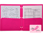 2-Pocket Plastic Folder for Binder, Hot Pink
