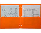 
2-Pocket Plastic Folder for Binder, Mandarin Orange