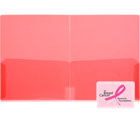 CLEAR-LINE™ 2-Pocket Plastic Folder, Transparent Pink