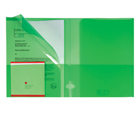 4-Pocket Plastic Presentation Folders, Transparent Green, 10ea/pack