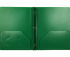 2-Pocket Plastic Folder with Fasteners, Dark Green