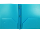 2-Pocket Plastic Folder with Fasteners, Light Blue