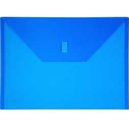 Blue Plastic Envelope with Velcro, A4 Size Envelope