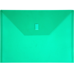 Green Plastic Envelope with Velcro, A4 Size Envelope
