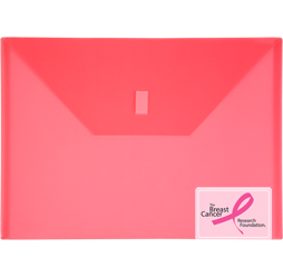 Pink Plastic Envelope with Velcro, A4 Size Envelope