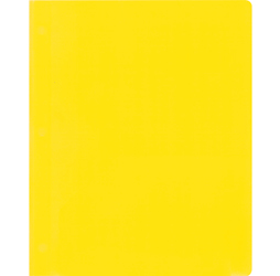 2-Pocket Plastic Folder with Fasteners, Yellow Pocket Folder