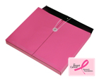 TWO-TONE OPAQUE Poly Envelope with Gusset, Letter, Side Load, String & Button Closure, Pink