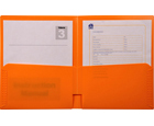 2-Pocket Plastic Folder, Mandarin Orange