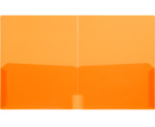 CLEAR-LINE™ 2-Pocket Plastic Folder, Transparent Orange