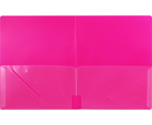 4-Pocket Plastic Folder, Hot Pink