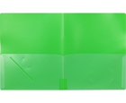4-Pocket Plastic Folder, Lime Green