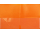 4-Pocket Plastic Folder, Mandarin Orange