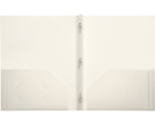 2-Pocket Plastic Folder with Fasteners, Clear