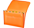 CLEAR-LINE INSTA-COVER® 
7-pocket Poly Expanding File, Transparent Orange