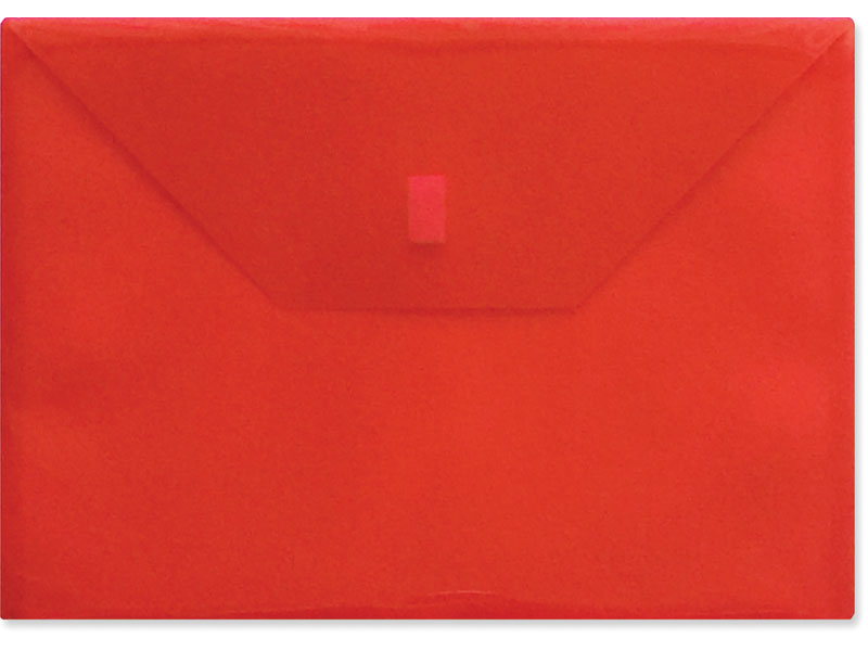 Red Plastic Envelope with Velcro, A4 Size Envelope