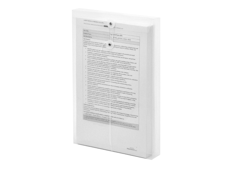 Clear Plastic Envelopes with String, Legal Size Envelopes, Side