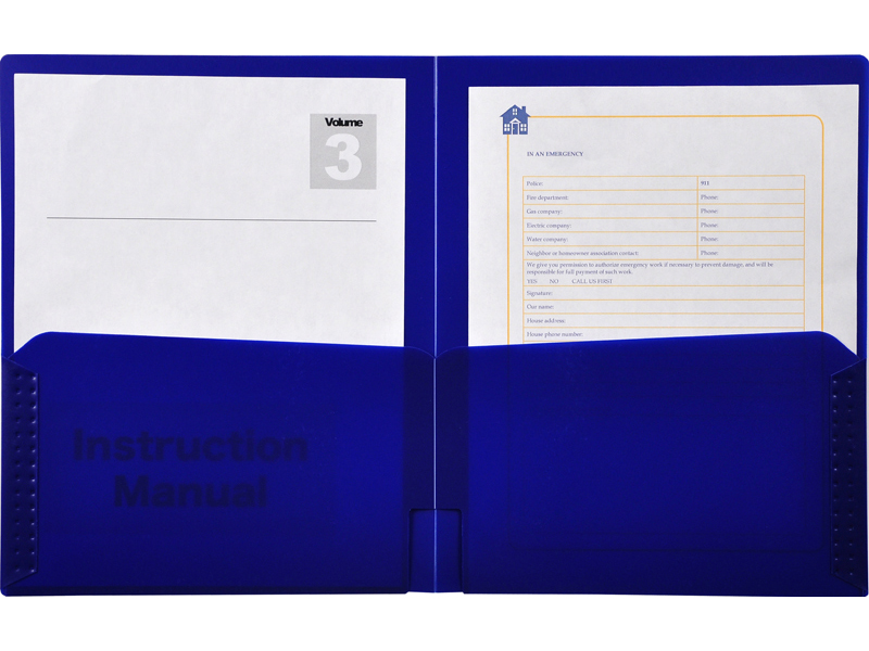 Details about   #2 Two Premium 2 pocket 3 Prong Vinyl plastic heavy duty folders Blue color 