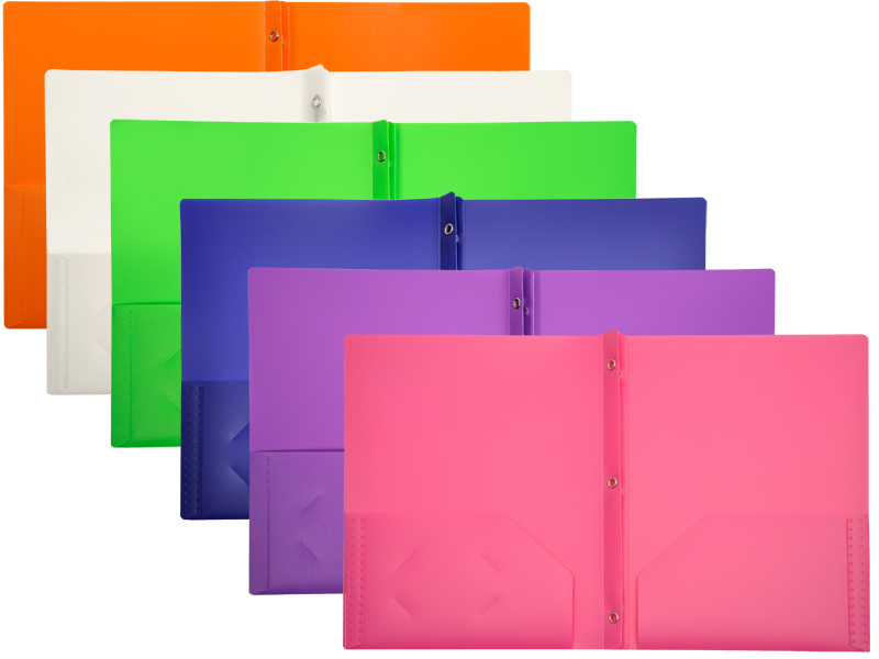 RYWESNIY Plastic Folders with Pockets, 3 Hole Punch School Folders for 3  Ring Binder, Letter Size, Assorted Colors, 12 Pack - Walmart.com