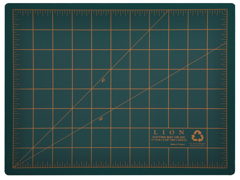 Premium Photo  Green cutting mat on brown paper background.