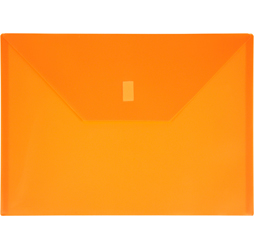 Orange Plastic Envelope with Velcro, A4 Size Envelope