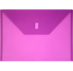 Purple Plastic Envelope with Velcro, A4 Size Envelope