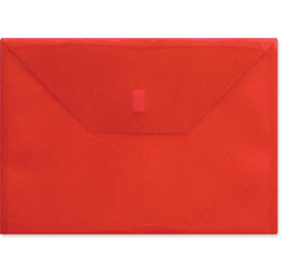 Red Plastic Envelope with Velcro, A4 Size Envelope