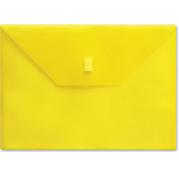 Yellow Plastic Envelope with Velcro, A4 Size Envelope