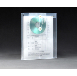 Clear Plastic Envelopes with String, CD Pocket,  Letter, Top