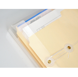 Clear Plastic Envelopes with String, Legal Size Envelopes, Side