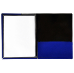 Framed View Blue Presentation Folders, Blue Pocket Folders