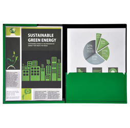 Framed View Green Presentation Folders, Green Pocket Folders