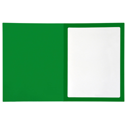 Framed View Green Presentation Folders, Green Pocket Folders