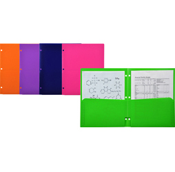 2 Pocket Plastic Folders for Binder, Color pocket folders