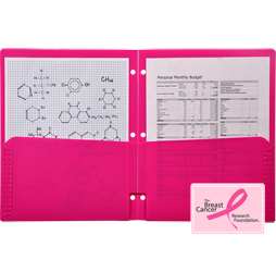 2 Pocket Plastic Folder for Binder, Hot Pink pocket folder