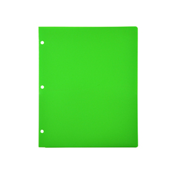 2 Pocket Plastic Folder for Binder, Green plastic folder