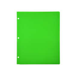 2 Pocket Plastic Folder for Binder, Green plastic folder