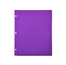 2 Pocket Plastic Folder for Binder, Purple pocket folder
