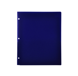 2-Pocket Plastic Folder for Binder, Blue plastic folder