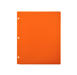 2 Pocket Plastic Folder for Binder, Orange plastic folder