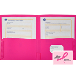 2-Pocket Plastic Folder, Hot Pink Pocket Folder