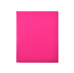 2-Pocket Plastic Folder, Hot Pink Pocket Folder