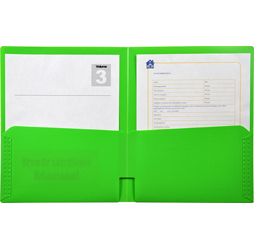 2-Pocket Plastic Folder, Green Plastic Folder