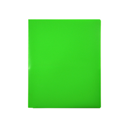 2-Pocket Plastic Folder, Green Plastic Folder
