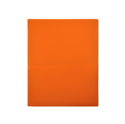 2-Pocket Plastic Folder, Orange Plastic Folder