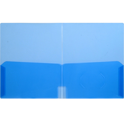 Clear 2-Pocket Plastic Folder, Clear Blue Plastic Folder