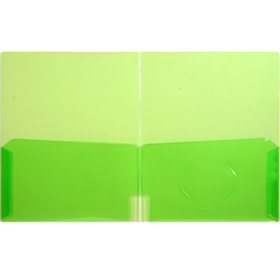 Clear 2-Pocket Plastic Folder, Clear Green Plastic Folder