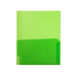 Clear 2-Pocket Plastic Folder, Clear Green Plastic Folder