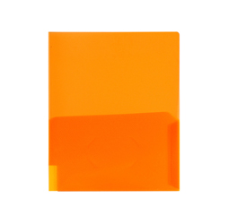 Clear 2-Pocket Plastic Folder, Clear Orange Plastic Folder