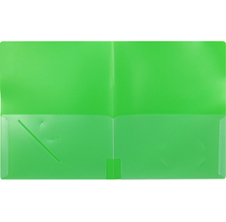 4-Pocket Folder, Green Plastic Folder